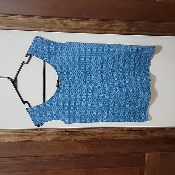 Blue/Aqua Maggie's Organics Tank Top Large Cotton - Picture 3 of 6